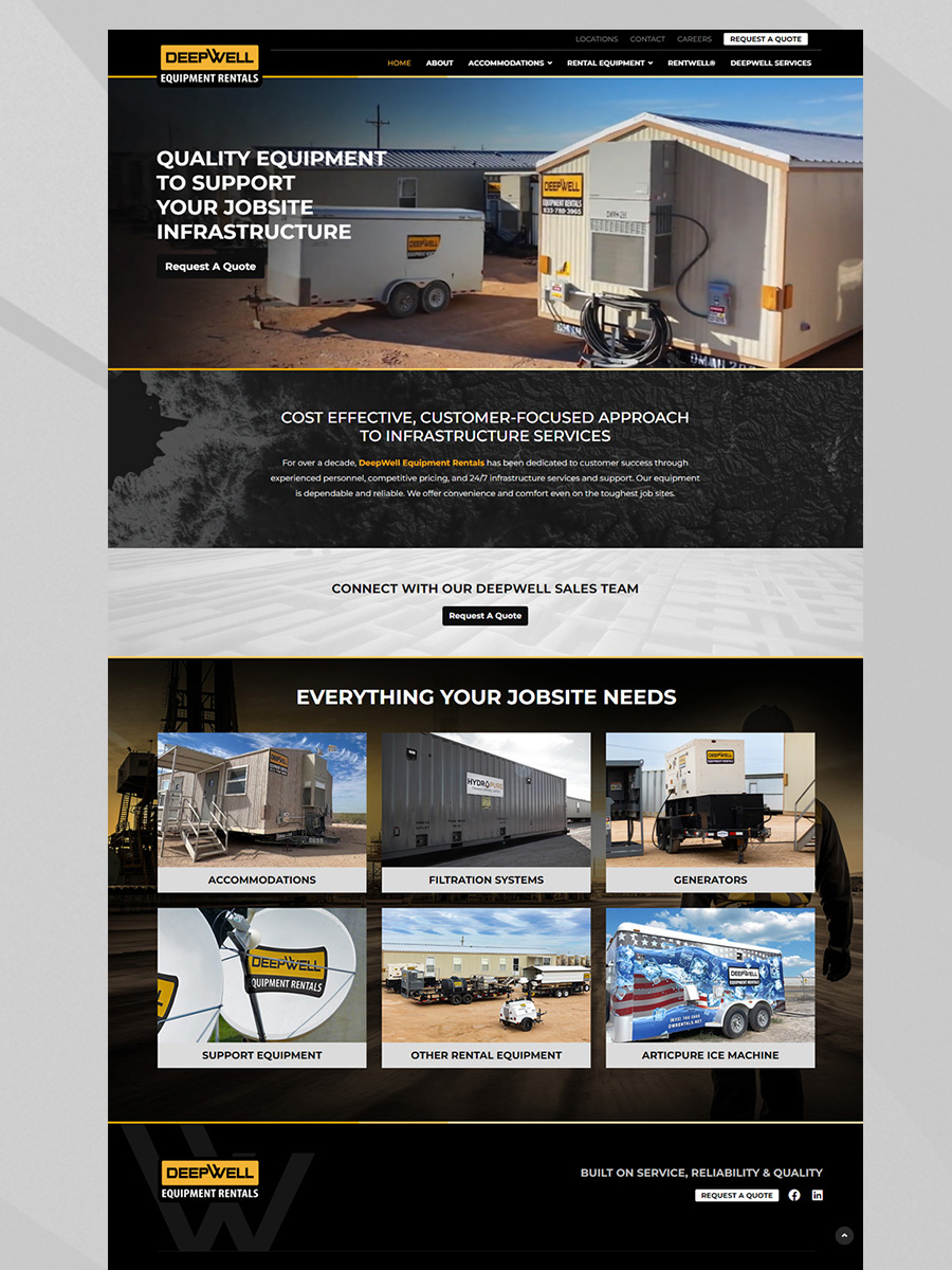 Deepwell Equipment Rentals Website